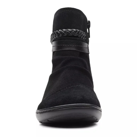 Clarks Cora Braid Booties Black - Picture 5 of 10